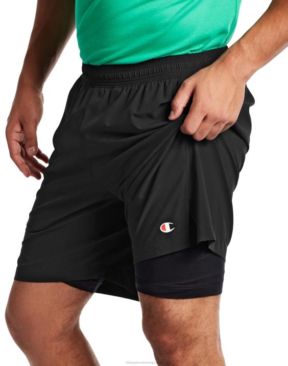 Champion moški športne kratke hlače s podlogo 7\" 2B84502 Črna