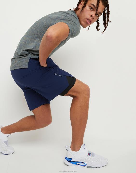 Champion moški športne kratke hlače s podlogo 7\" 2B84504 atletska mornarica
