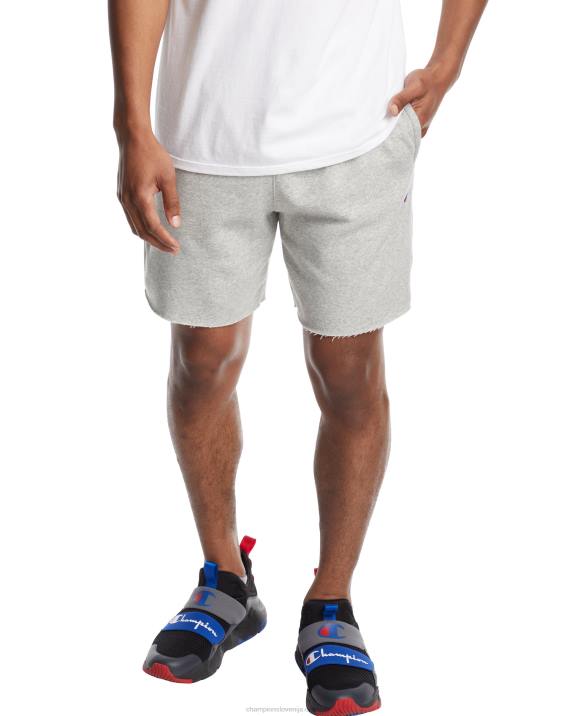 Champion moški powerblend kratke hlače iz flisa c logotipom 7" 2B84521 oksford siva