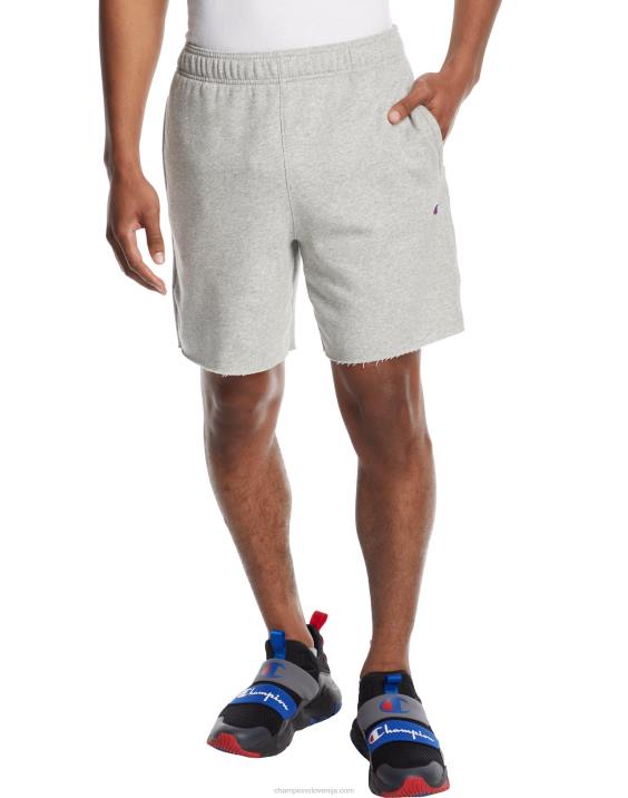 Champion moški powerblend kratke hlače iz flisa c logotipom 7\" 2B84521 oksford siva