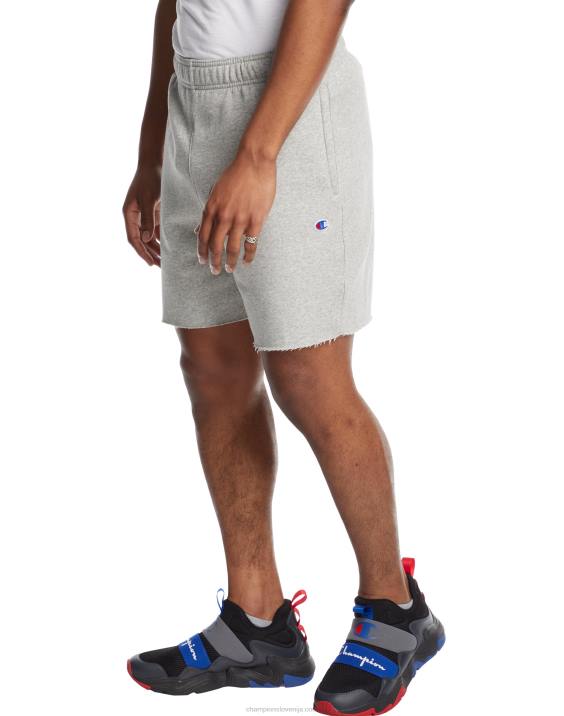 Champion moški powerblend kratke hlače iz flisa c logotipom 7\" 2B84521 oksford siva