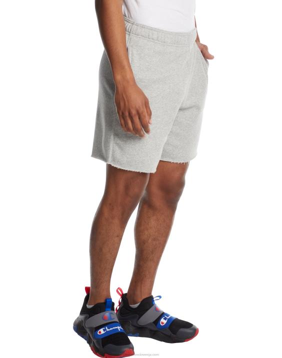 Champion moški powerblend kratke hlače iz flisa c logotipom 7\" 2B84521 oksford siva