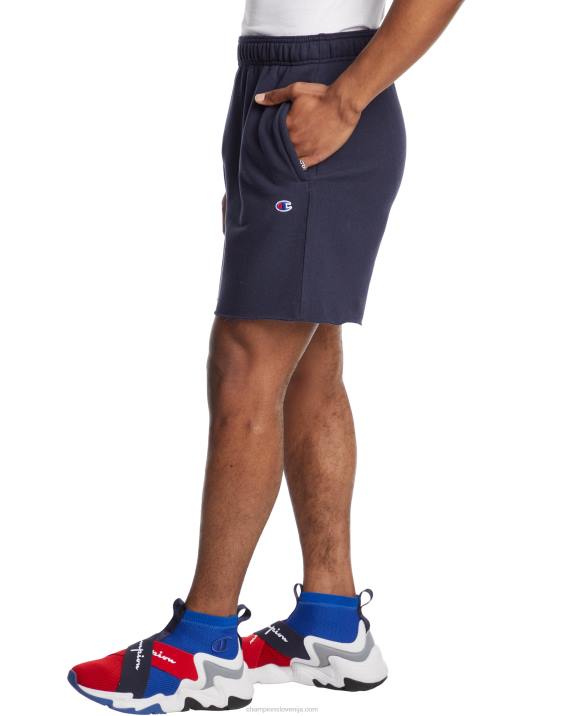Champion moški powerblend kratke hlače iz flisa c logotipom 7\" 2B84522 mornarica