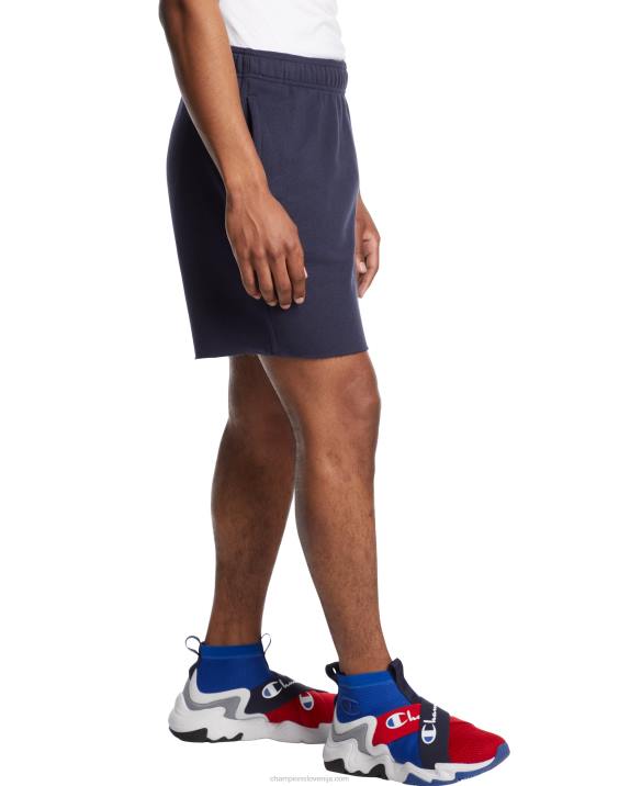 Champion moški powerblend kratke hlače iz flisa c logotipom 7\" 2B84522 mornarica