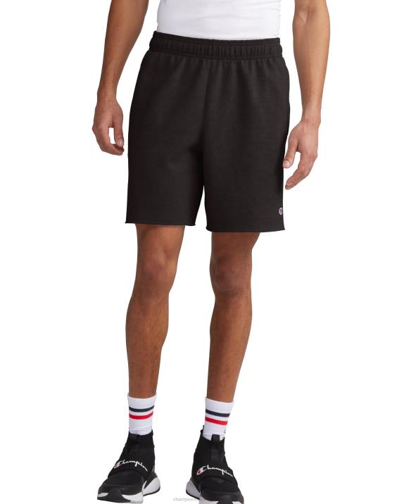 Champion moški powerblend kratke hlače iz flisa c logotipom 7" 2B84523 Črna