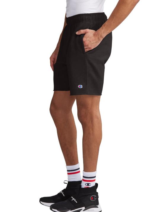 Champion moški powerblend kratke hlače iz flisa c logotipom 7\" 2B84523 Črna