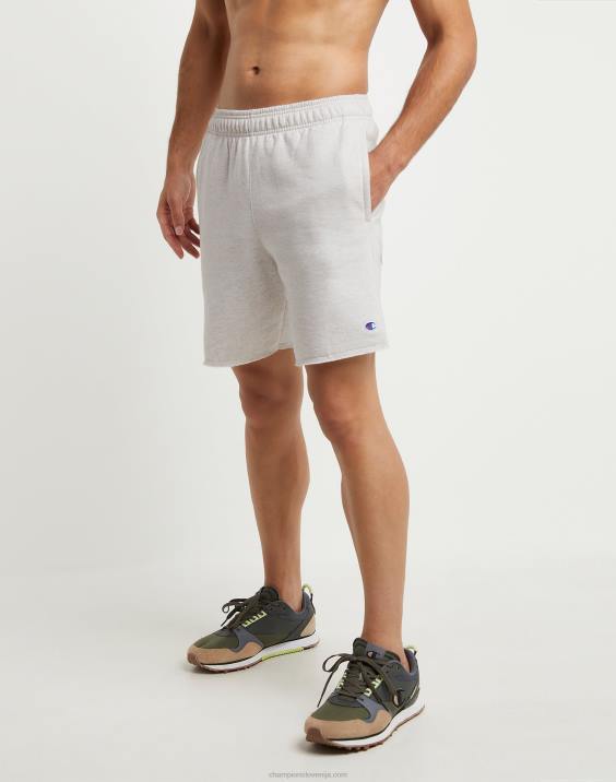 Champion moški powerblend kratke hlače iz flisa c logotipom 7" 2B84525 ovsena kaša heather