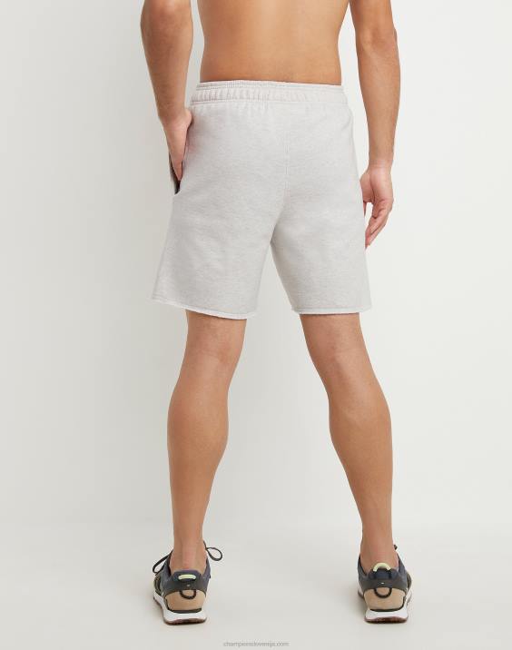 Champion moški powerblend kratke hlače iz flisa c logotipom 7\" 2B84525 ovsena kaša heather