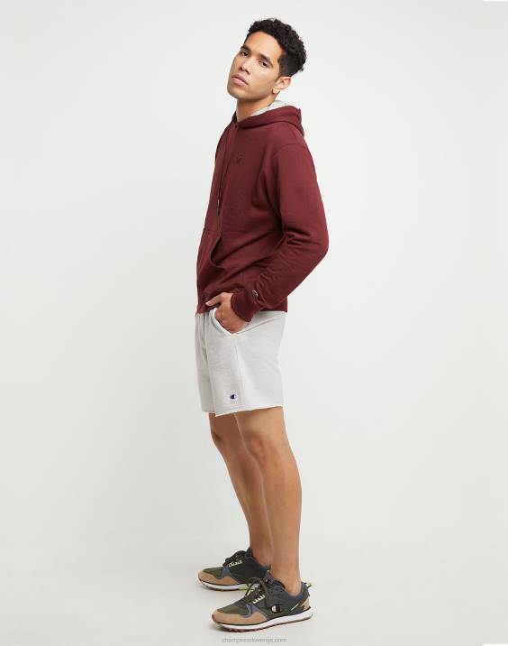 Champion moški powerblend kratke hlače iz flisa c logotipom 7\" 2B84525 ovsena kaša heather