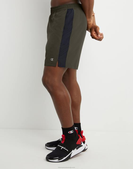 Champion moški tkane športne kratke hlače c našitkom 7\" 2B84505 vojska/črna