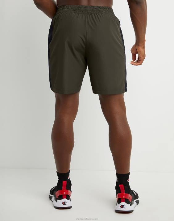 Champion moški tkane športne kratke hlače c našitkom 7\" 2B84505 vojska/črna