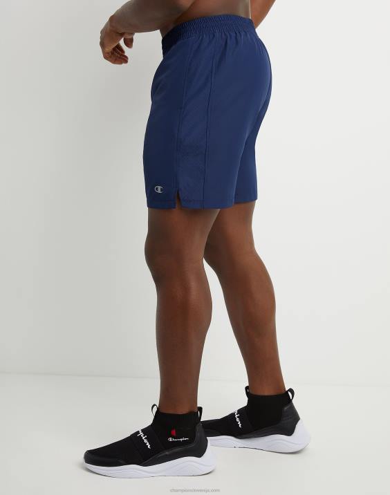 Champion moški tkane športne kratke hlače c našitkom 7\" 2B84508 atletska mornarica