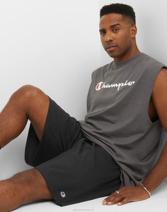 Champion moški velike in visoke kratke hlače za vsak dan c našitkom 10\" 2B84397 Črna