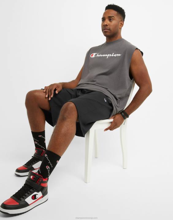 Champion moški velike in visoke powerblend kratke hlače 10\" 2B84386 Črna