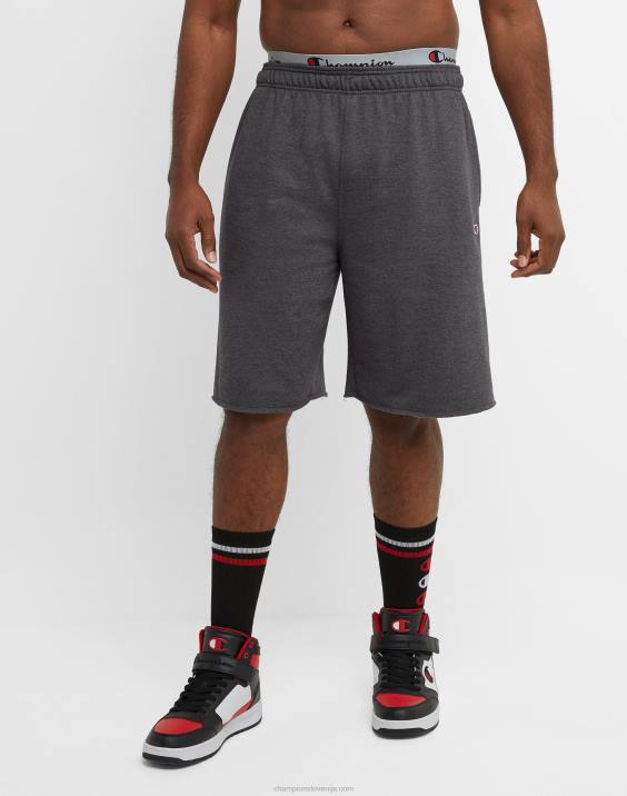 Champion moški velike in visoke powerblend kratke hlače 10" 2B84387 granitno resje