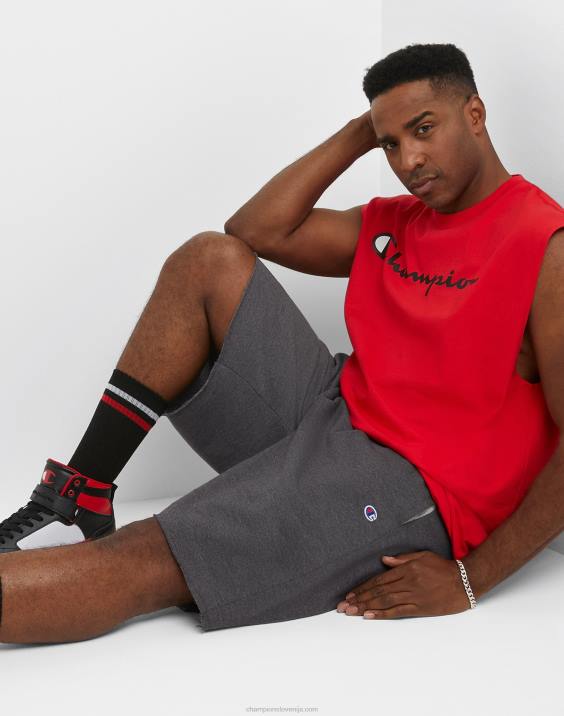 Champion moški velike in visoke powerblend kratke hlače 10\" 2B84387 granitno resje