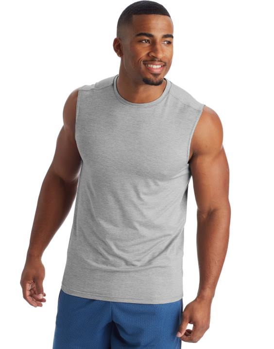 Champion moški c9 mišična tech majica 2B84768 tolažilno sivo resje