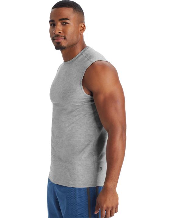 Champion moški c9 mišična tech majica 2B84768 tolažilno sivo resje