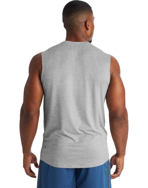 Champion moški c9 mišična tech majica 2B84768 tolažilno sivo resje