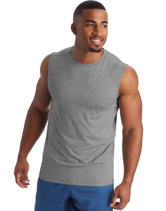 Champion moški c9 mišična tech majica 2B84770 ebenovinasto vresje