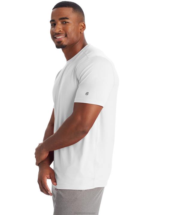 Champion moški c9 tehnična majica s kratkimi rokavi 2B84757 prava bela