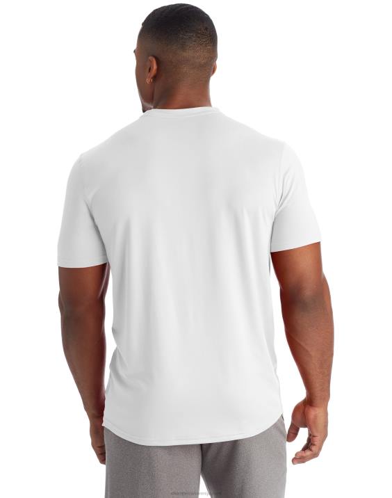 Champion moški c9 tehnična majica s kratkimi rokavi 2B84757 prava bela