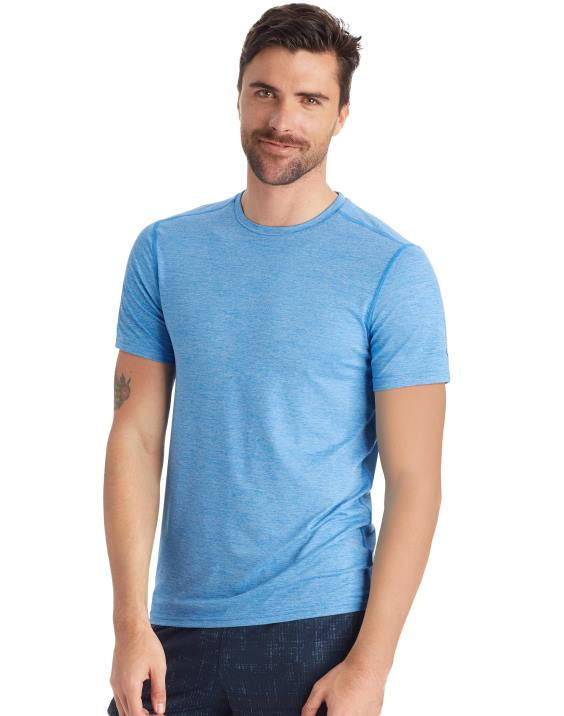 Champion moški c9 tehnična majica s kratkimi rokavi 2B84759 modra šoja heather