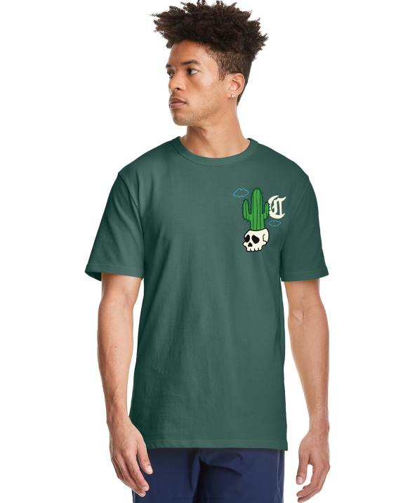 Champion moški dediščina tee plant base 2B84659 temno zelena dlan