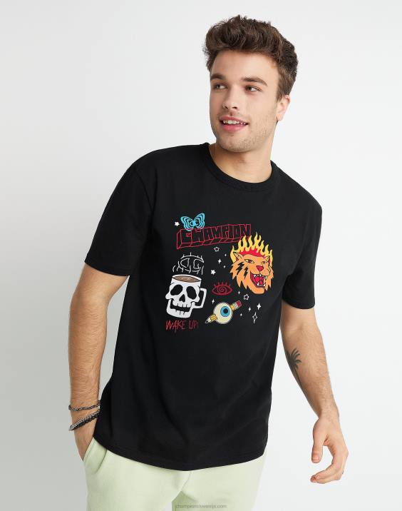 Champion moški dediščina tee zbudi 2B84658 Črna