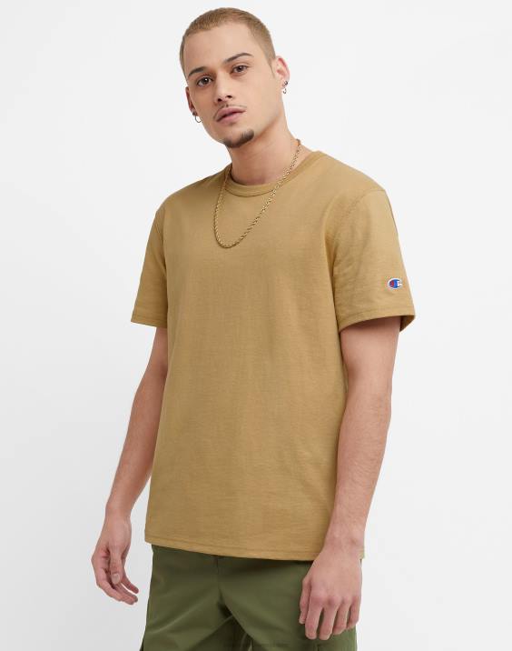 Champion moški heritage majica s kratkimi rokavi 2B84603 polnozrnati kaki