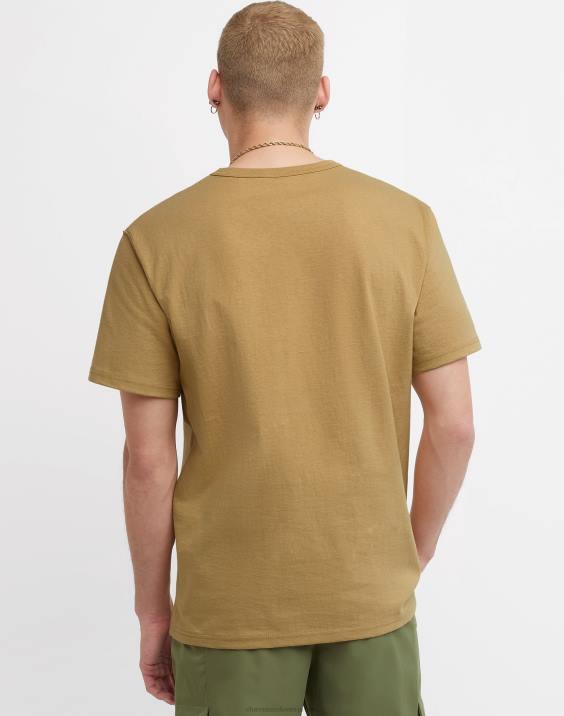 Champion moški heritage majica s kratkimi rokavi 2B84603 polnozrnati kaki