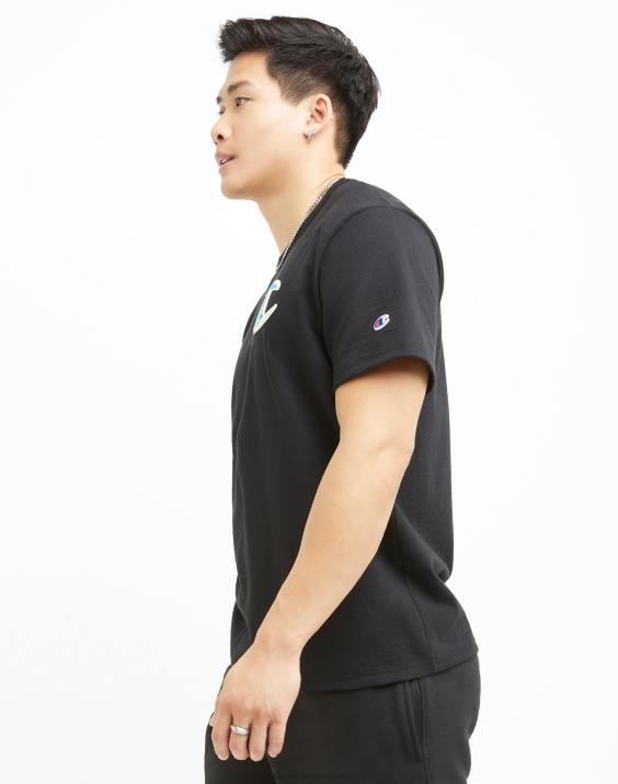 Champion moški heritage majica z verižnimi šivi c 2B84643 Črna