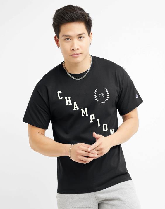 Champion moški klasična grafična majica lovor 2B84561 Črna