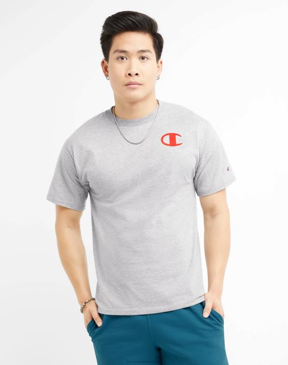 Champion moški klasična grafična majica ufo palma 2B84598 oksford siva