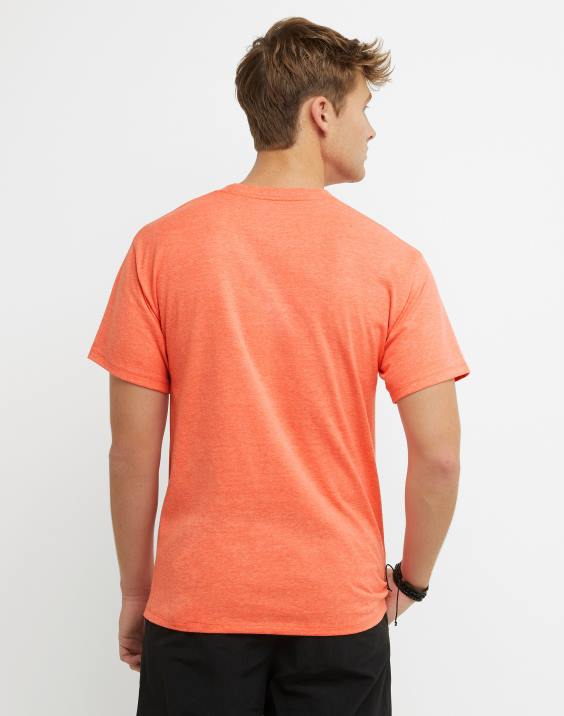 Champion moški klasična grafična majica z obročem B-ball 2B84592 rdeči sij heather