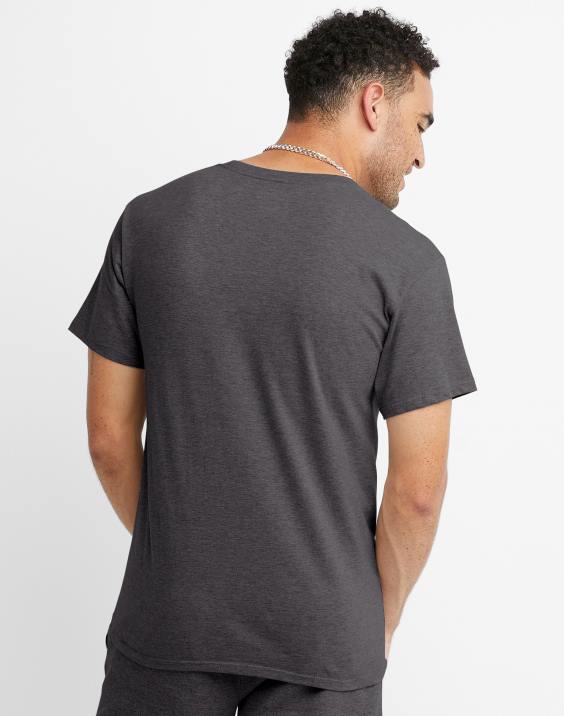 Champion moški klasična grafična majica z obročem B-ball 2B84594 granitno resje