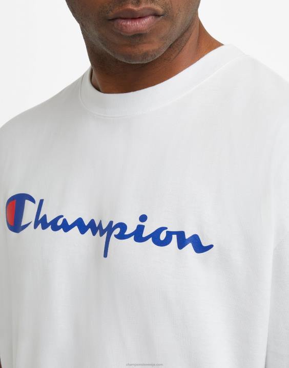 Champion moški klasična grafika majice (velika in visoka) 2B84634 bela