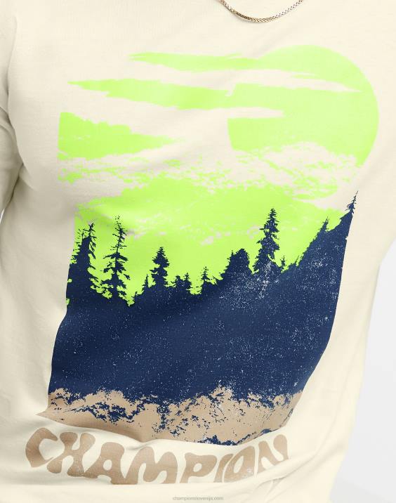 Champion moški klasična grafika tee Mountains 2B84607 kreda bela