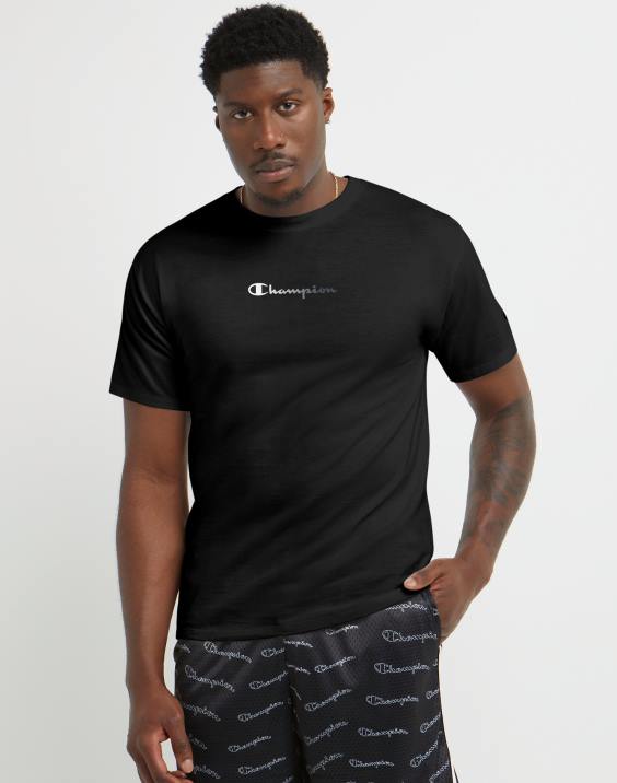 Champion moški klasična majica s košarkarskim obročem 2B84619 Črna