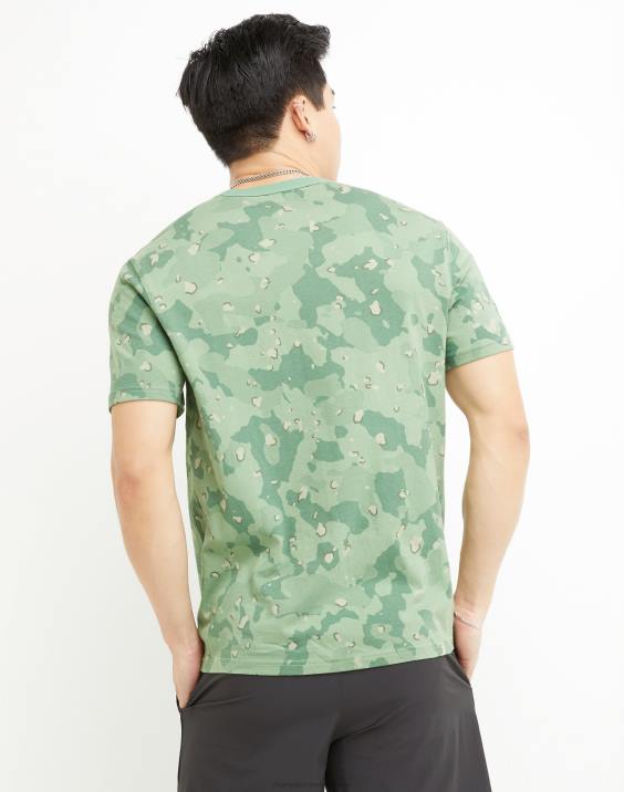 Champion moški klasična majica s tekočo kamuflažo po vsem natisnjenem logotipu 2B84608 camo vse o olivi