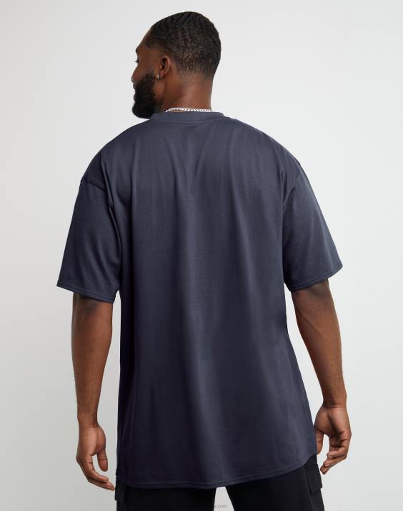 Champion moški klasična majica z izvezenim c logotipom (velika in visoka) 2B84611 mornarica