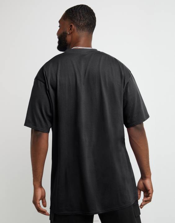 Champion moški klasična majica z izvezenim c logotipom (velika in visoka) 2B84612 Črna