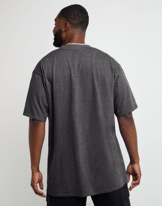 Champion moški klasična majica z izvezenim c logotipom (velika in visoka) 2B84613 granitno resje