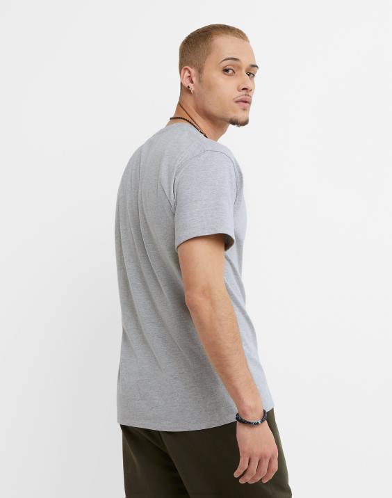 Champion moški klasična majica z vezenim c logotipom 2B84570 oksford siva