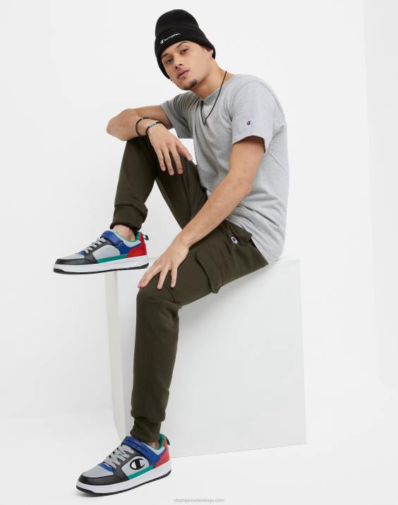 Champion moški klasična majica z vezenim c logotipom 2B84570 oksford siva