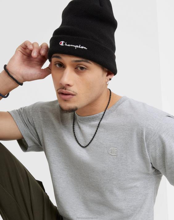 Champion moški klasična majica z vezenim c logotipom 2B84570 oksford siva