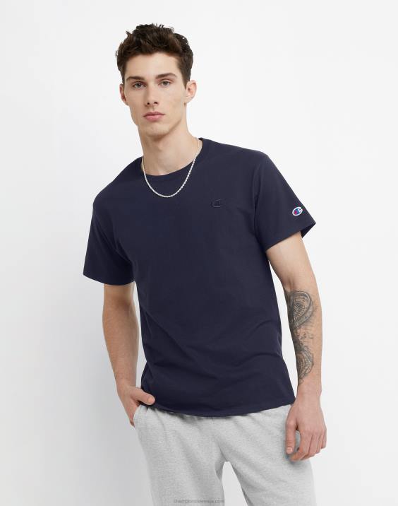 Champion moški klasična majica z vezenim c logotipom 2B84573 mornarica