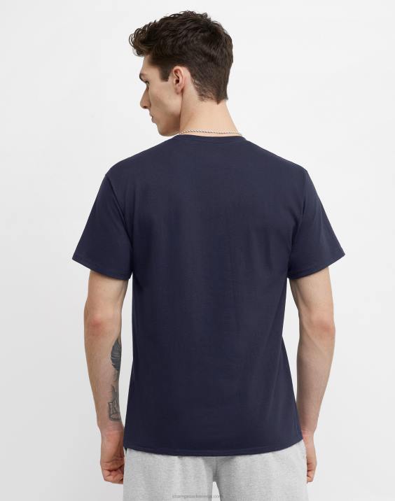 Champion moški klasična majica z vezenim c logotipom 2B84573 mornarica