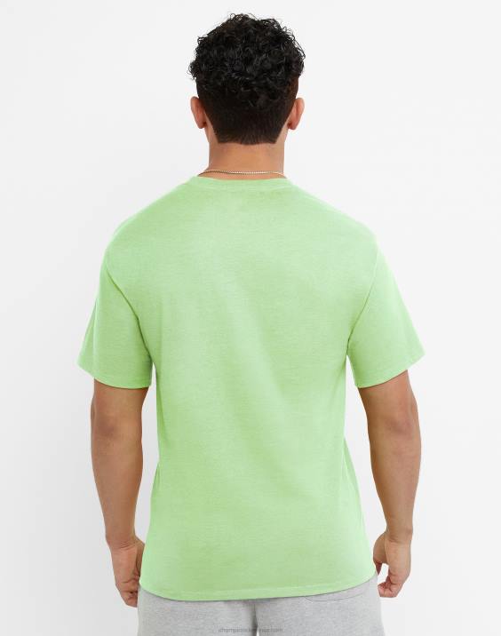 Champion moški klasična majica z vezenim c logotipom 2B84575 cvrčeča metina zelena vresa