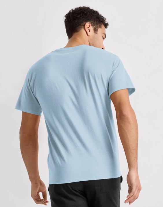 Champion moški klasična majica z vezenim c logotipom 2B84576 oplemeniti nebesno modro